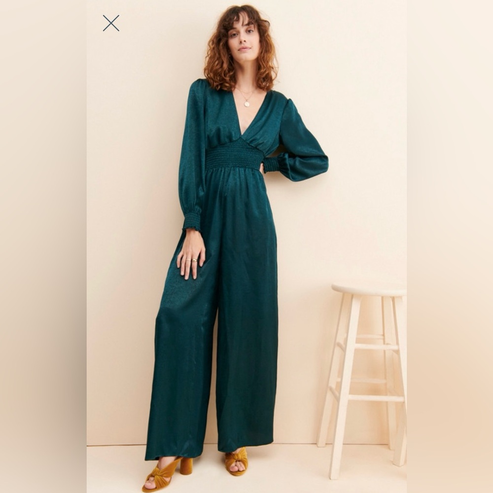 Hutch Touch of Satin Turquoise jumpsuit